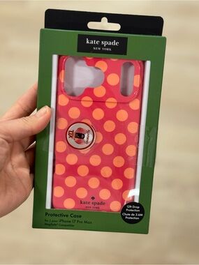 kate spade Pink with Orange Polka Dot iPhone Case